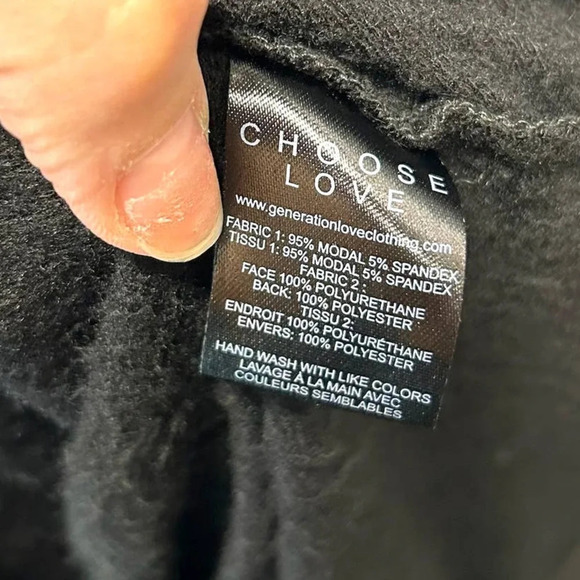 Generation Love Finley Faux Leather Sleeve Sweatshirt‎ Black Size XS - Picture 8 of 9